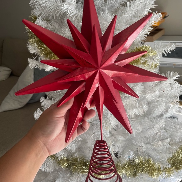 SOLD - Red Christmas Tree Star Topper - Picture 2 of 3